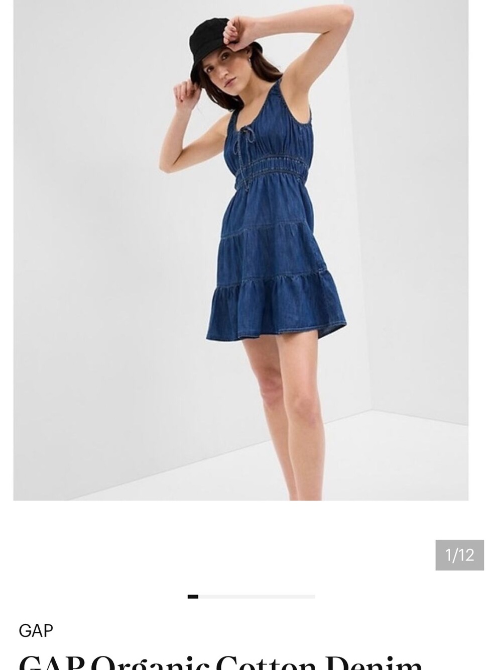 GAP Blue Denim Tiered Sundress size large